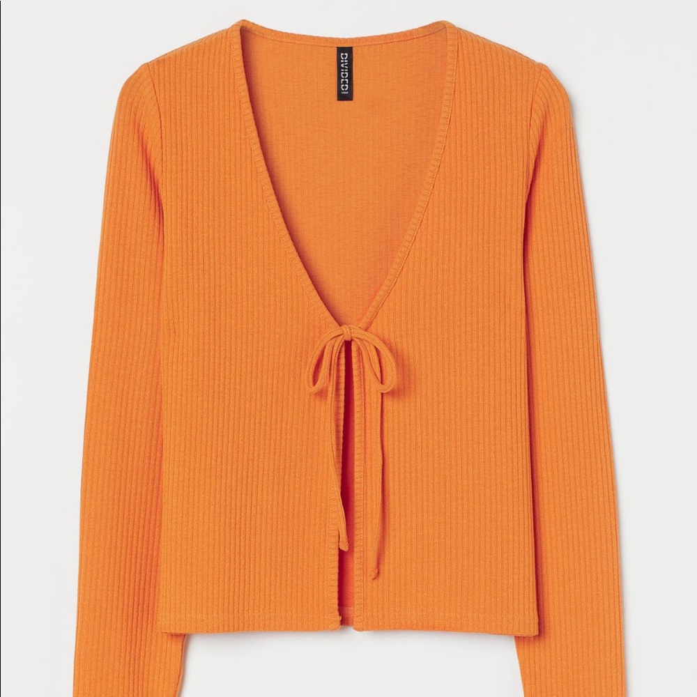 H& M Ribbed Tie Top/Cardigan